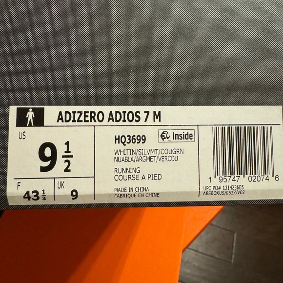 Adidas Adizero Adios 7M Sneakers Shoe Lightstrike